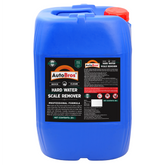 Blue container of AutoBros Hard Water Scale Remover on a white background