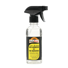 Clear spray bottle with black nozzle labeled 'AutoBros' on a white background