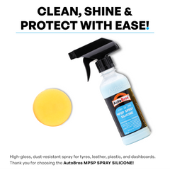 Spray bottle with yellow applicator disc on a white background, featuring AutoBros branding.