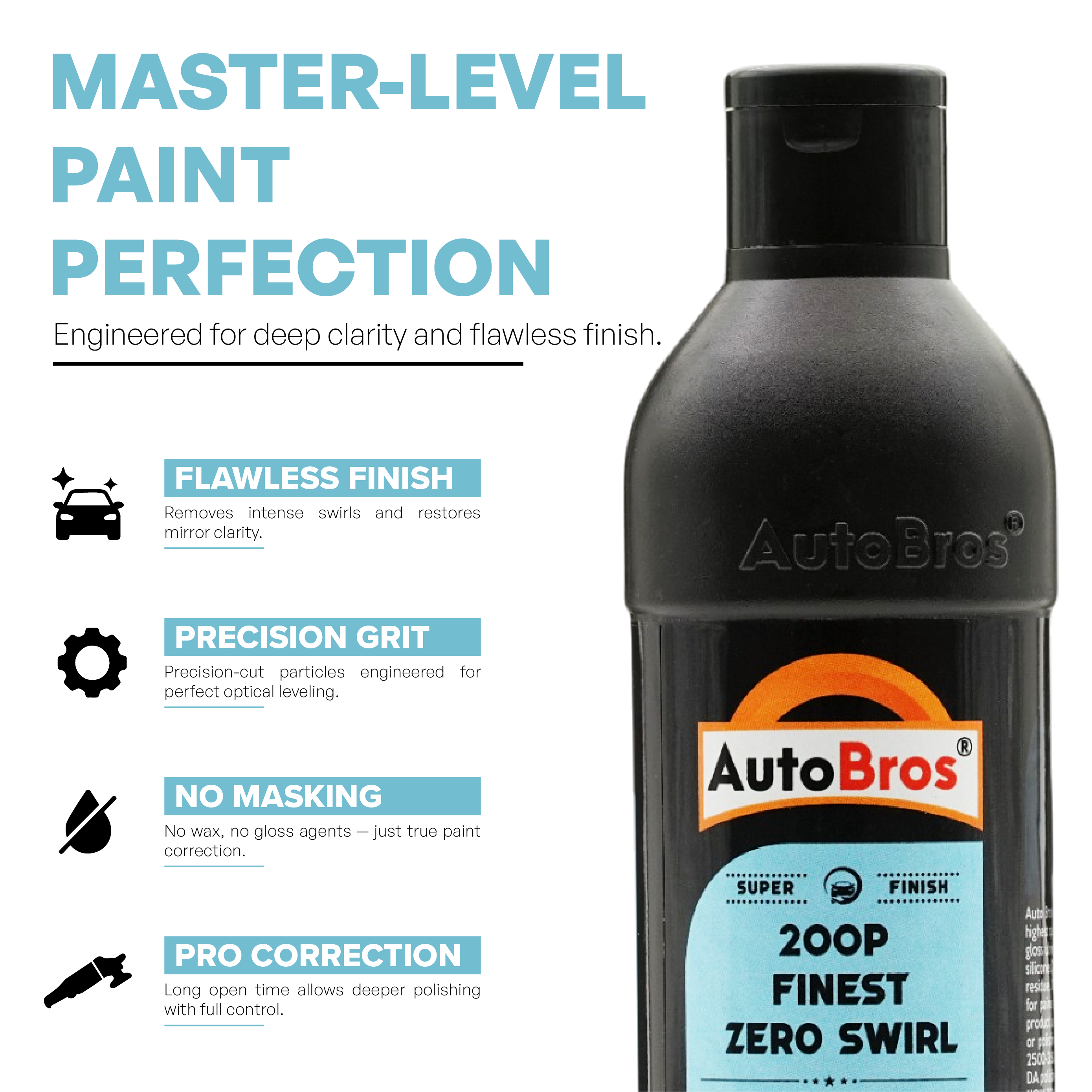 200P Finest Zero Swirl Finishing Polish | Auto Bros – Ultimate Paint Clarity Polish