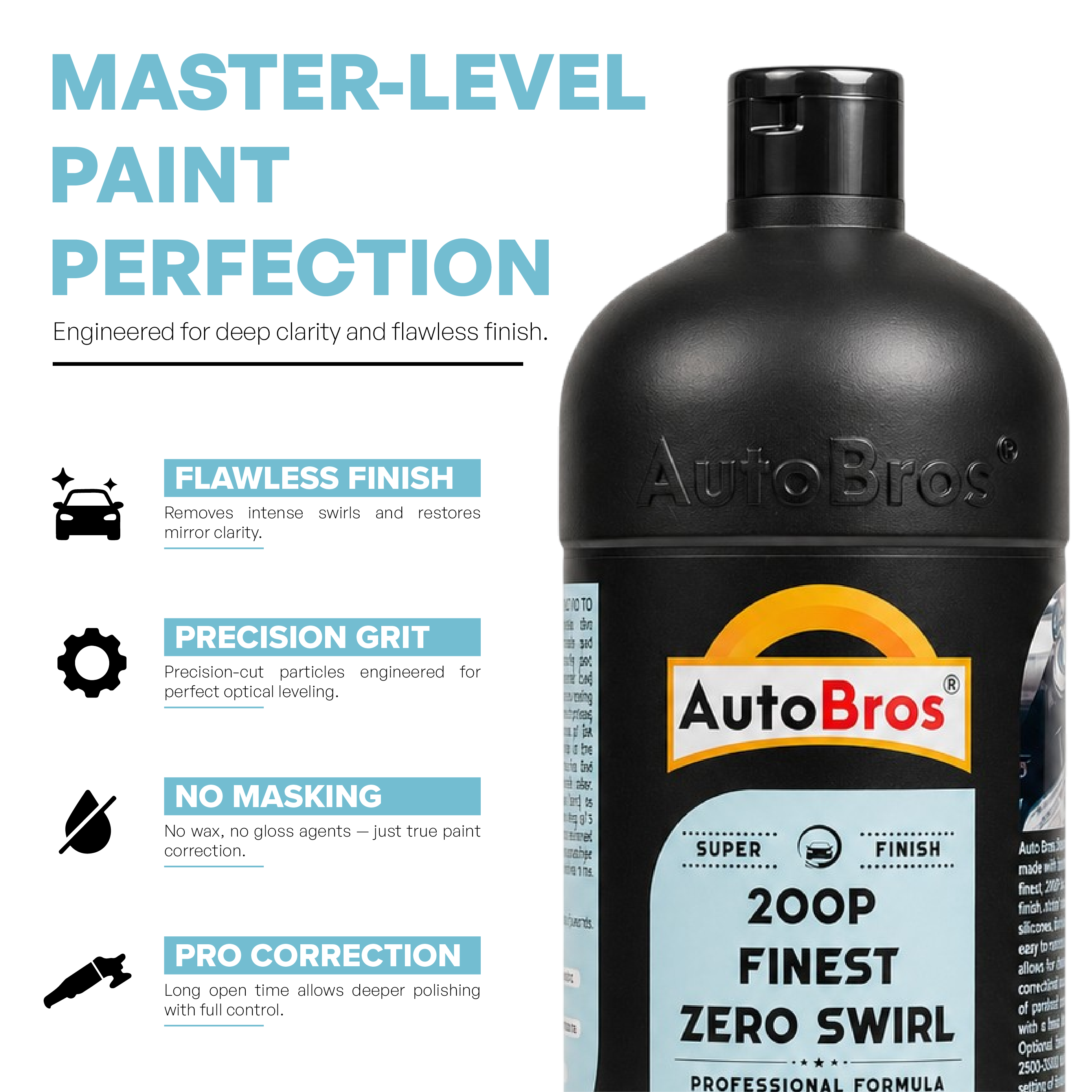 200P Finest Zero Swirl Finishing Polish | Auto Bros – Ultimate Paint Clarity Polish