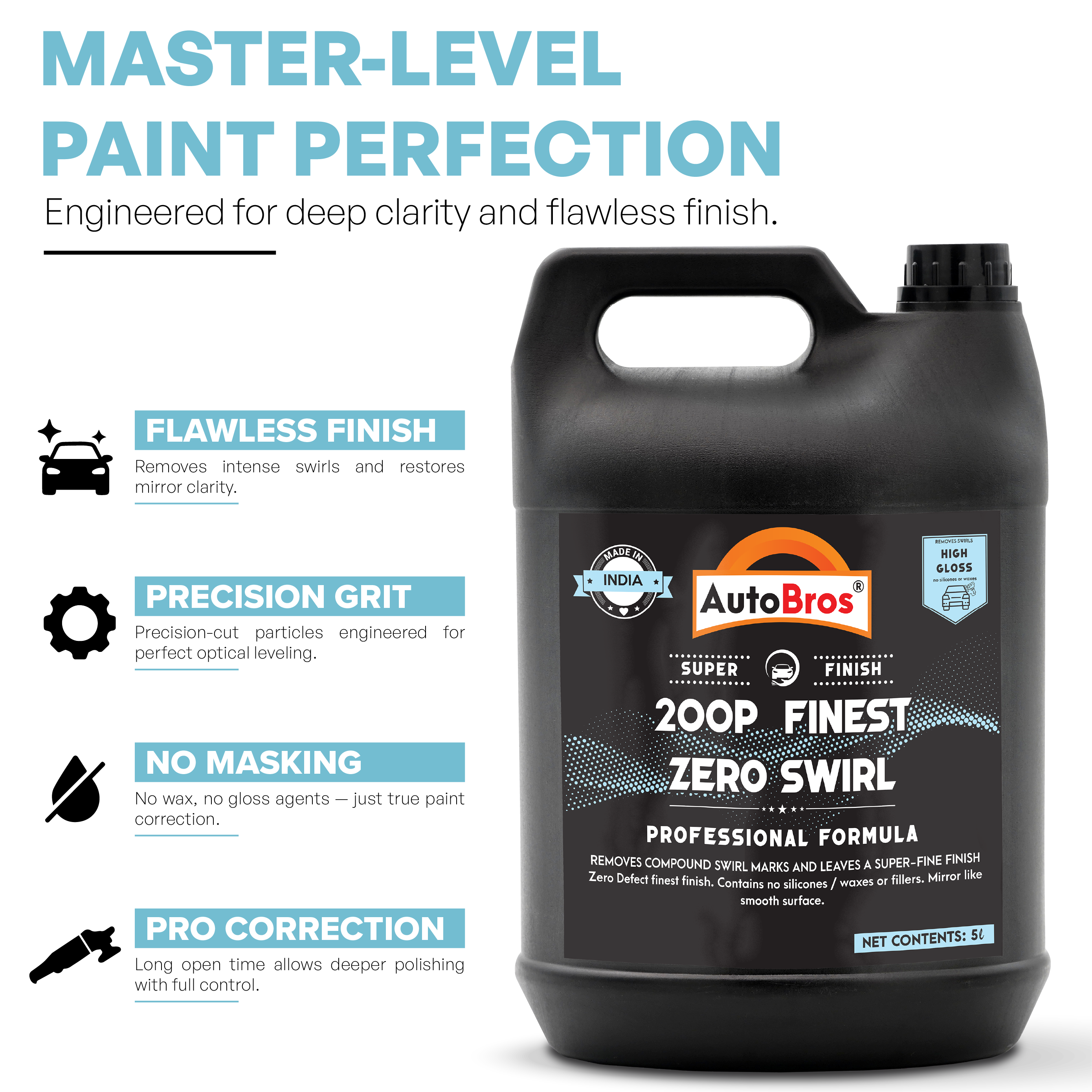 200P Finest Zero Swirl Finishing Polish | Auto Bros – Ultimate Paint Clarity Polish