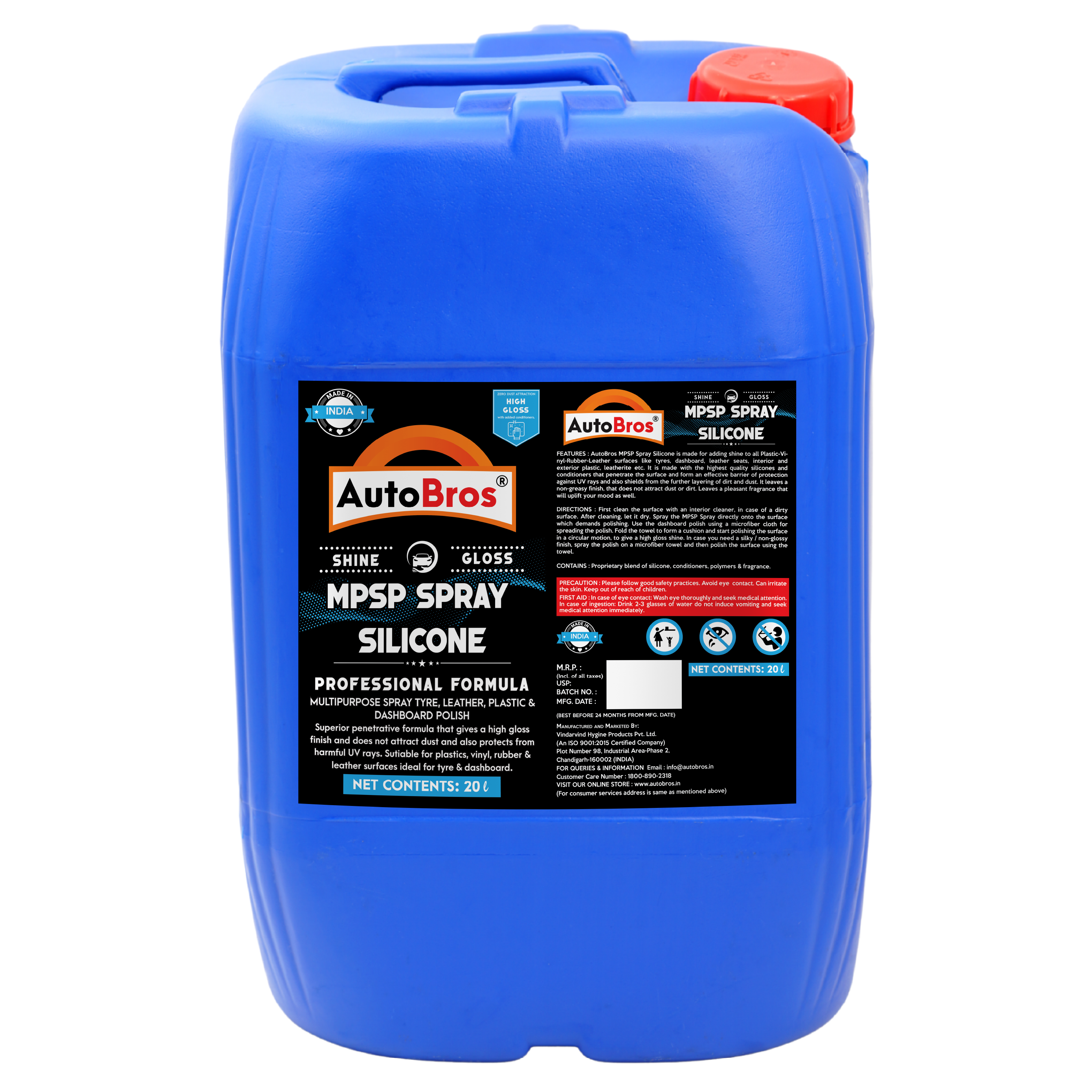 Blue container of AutoBros MPSP Spray Silicone on a white background