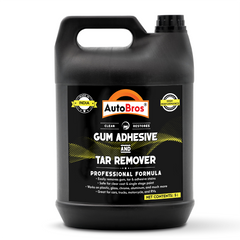 Black bottle of AutoBros Gum Adhesive and Tar Remover on a white background