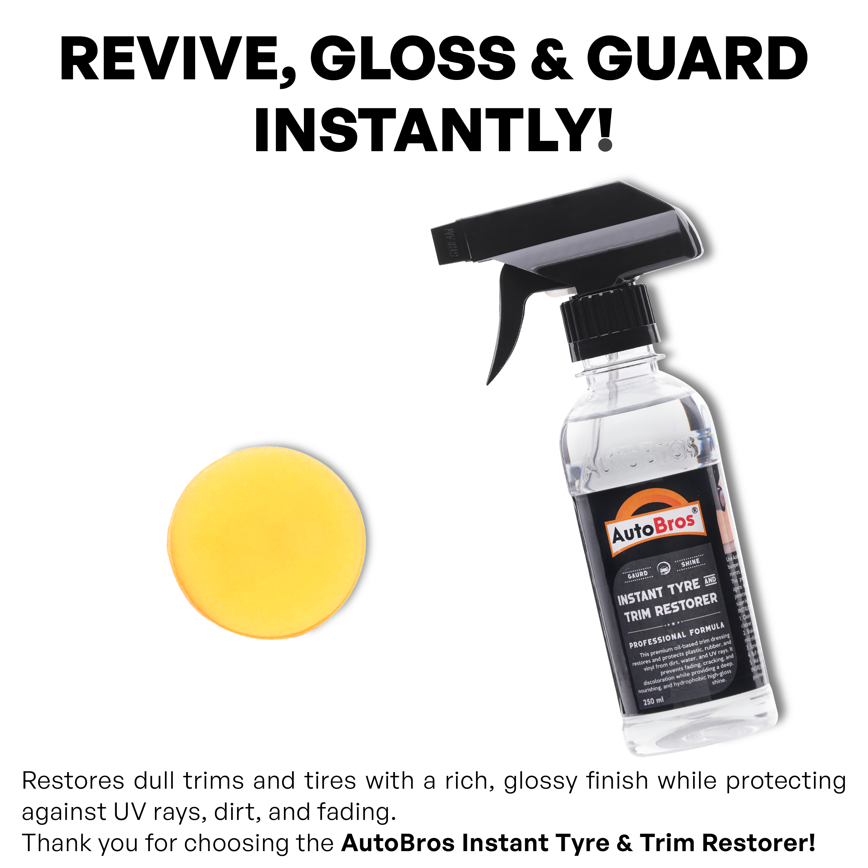 Instant Tyre & Trim Restorer | Auto Bros – UV Protection Dressing