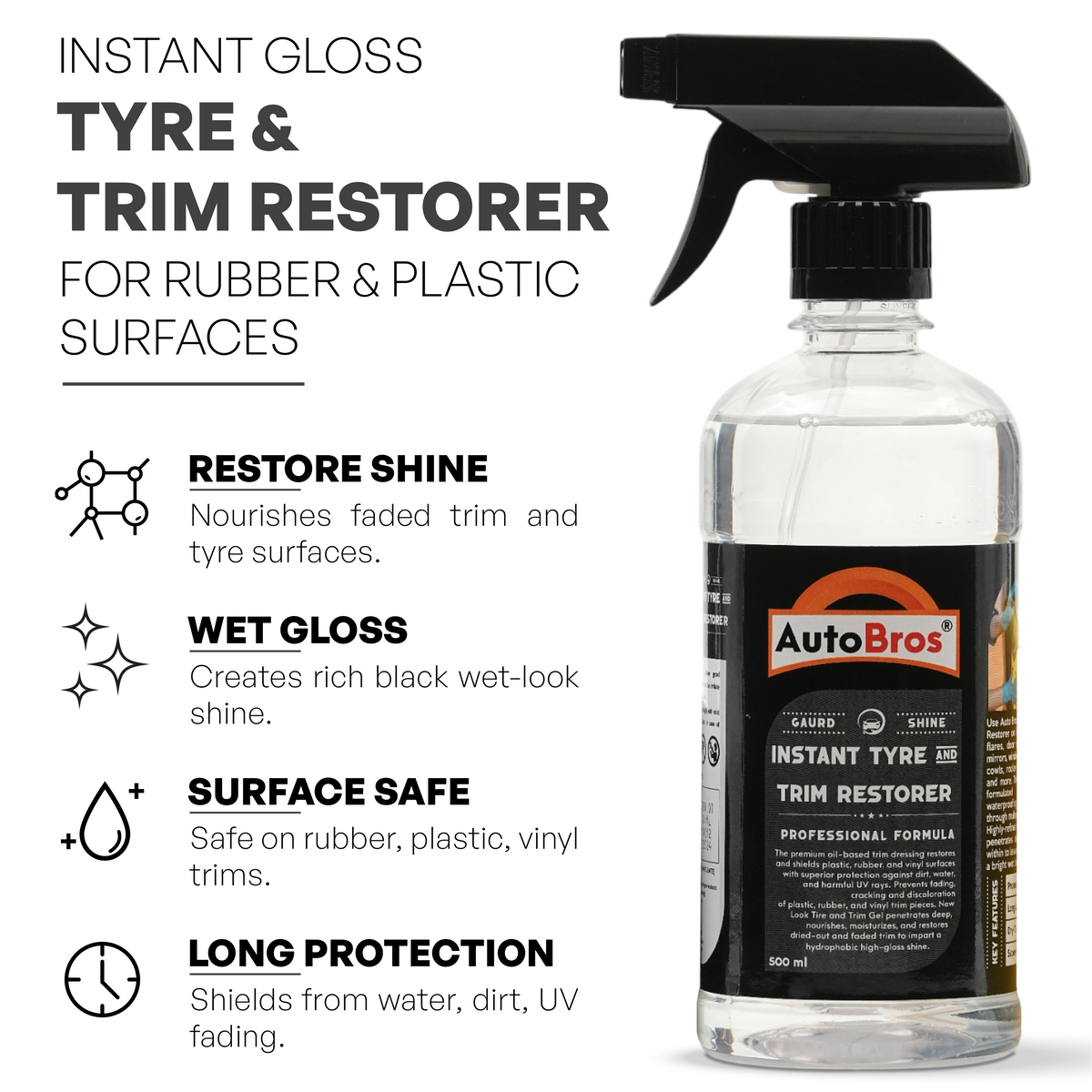 Instant Tyre & Trim Restorer | Auto Bros – UV Protection Dressing
