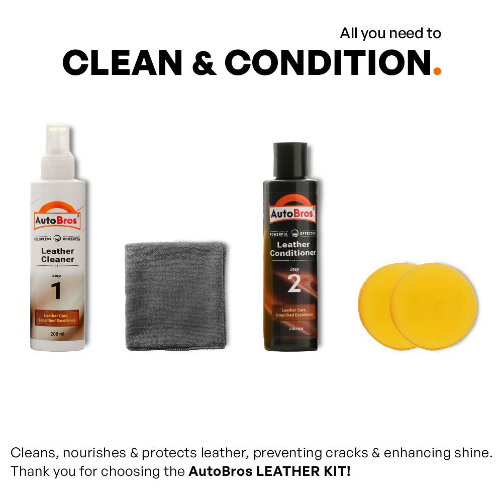 Leather Care Combo Kit | Auto Bros – Cleaner & Conditioner Set