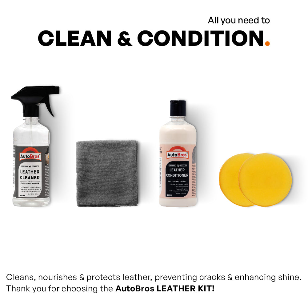 Leather Care Combo Kit | Auto Bros – Cleaner & Conditioner Set