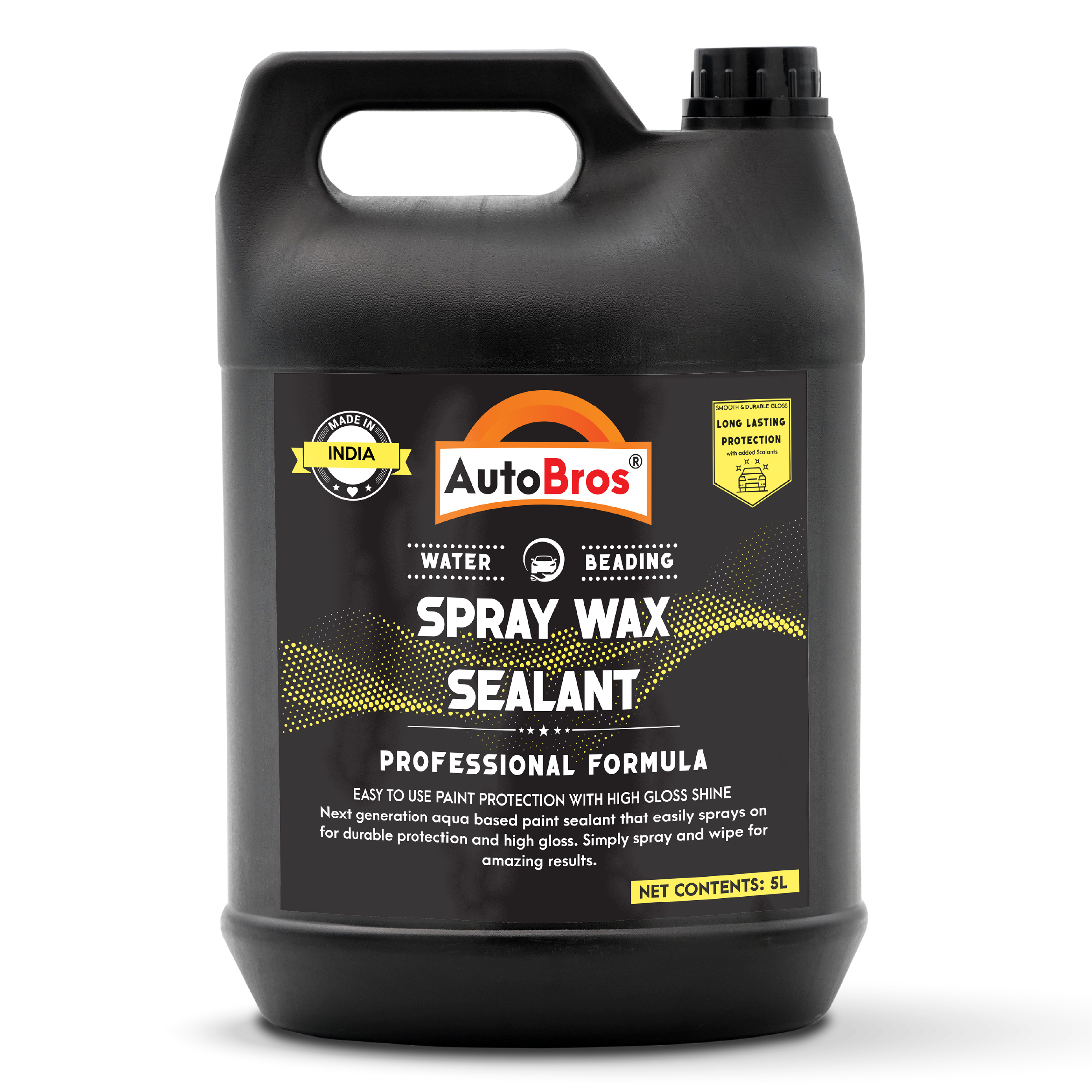 Black spray wax sealant container with AutoBros branding on a white background