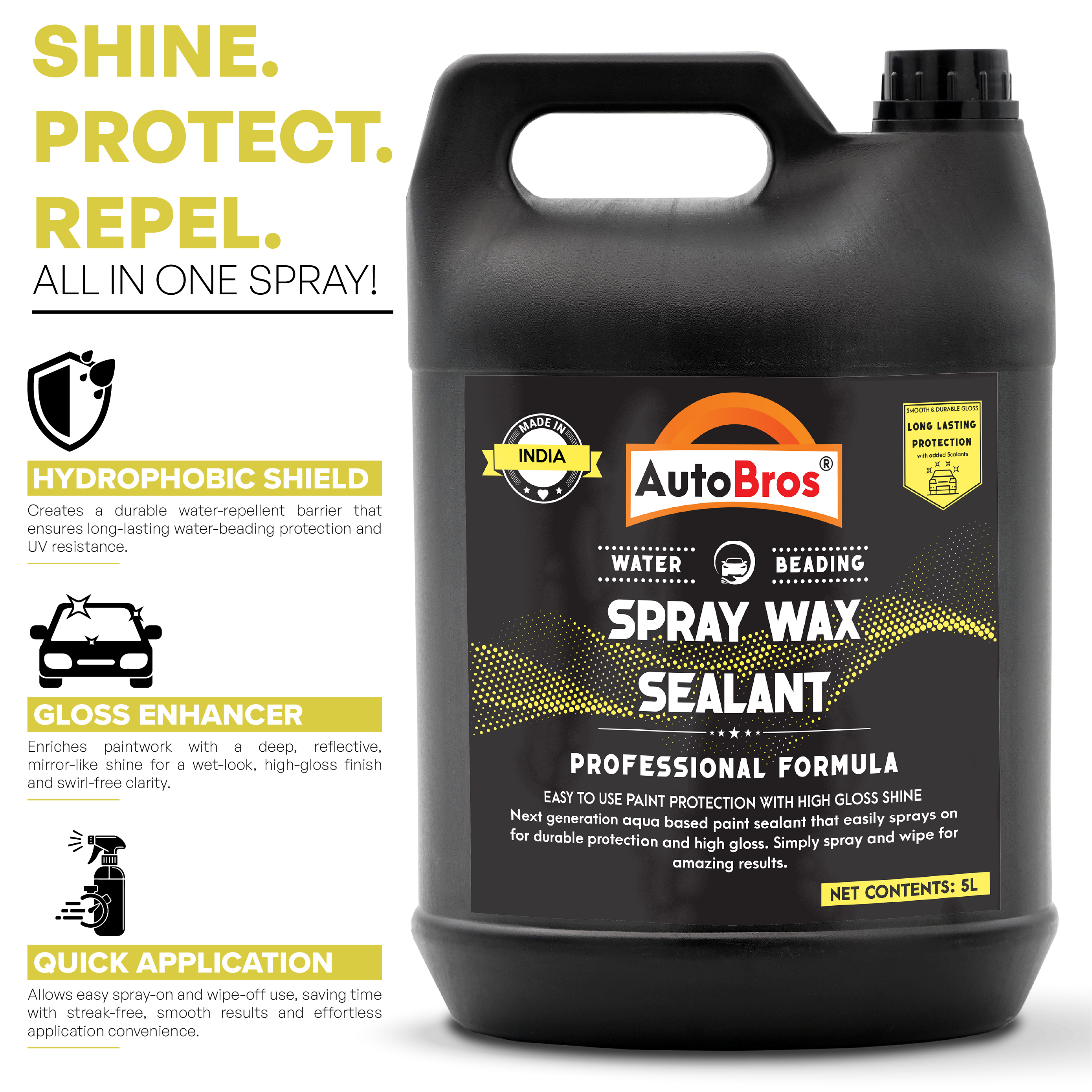 Black spray wax sealant container with AutoBros branding on a white background